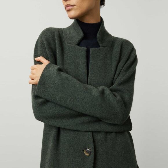 Lisa Yang The Amie Cashmere Coat Jacket Sweater Cardigan Sz 1 S-M Olive Coatigan - Picture 12 of 16